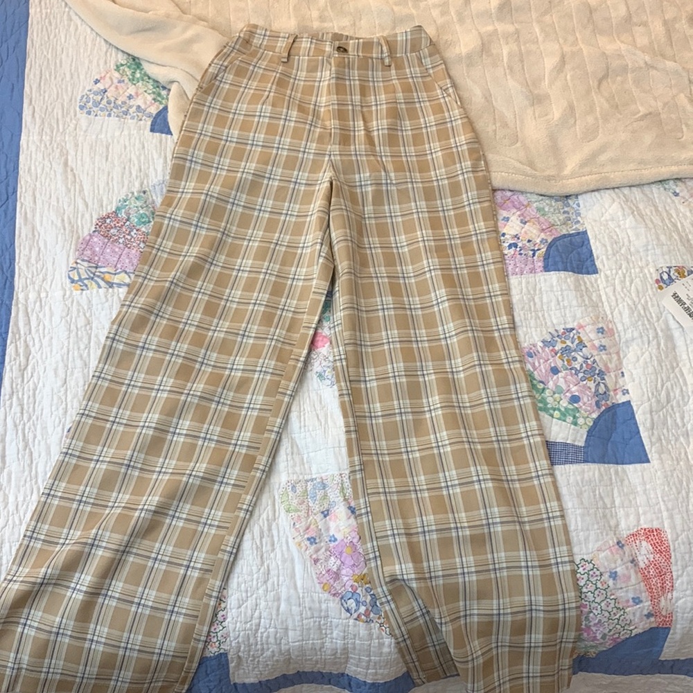 Princess Polly Plaid Trousers 0